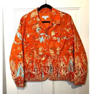 Coldwater Creek Paisley Print Embroidered Jacket Size 1X (B010329)